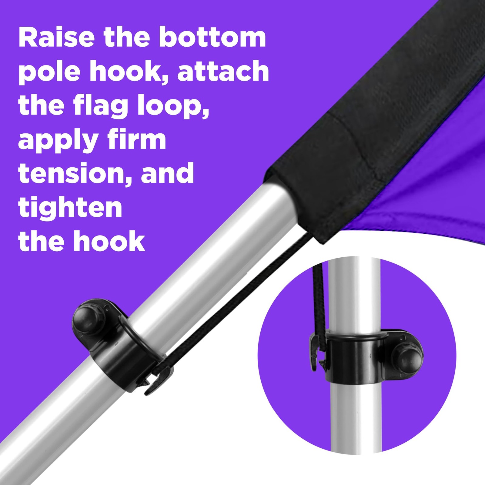 LookOurWay Feather Flag Pole Kit 13 Feet Tall Rotating Ground Spike for 12ft