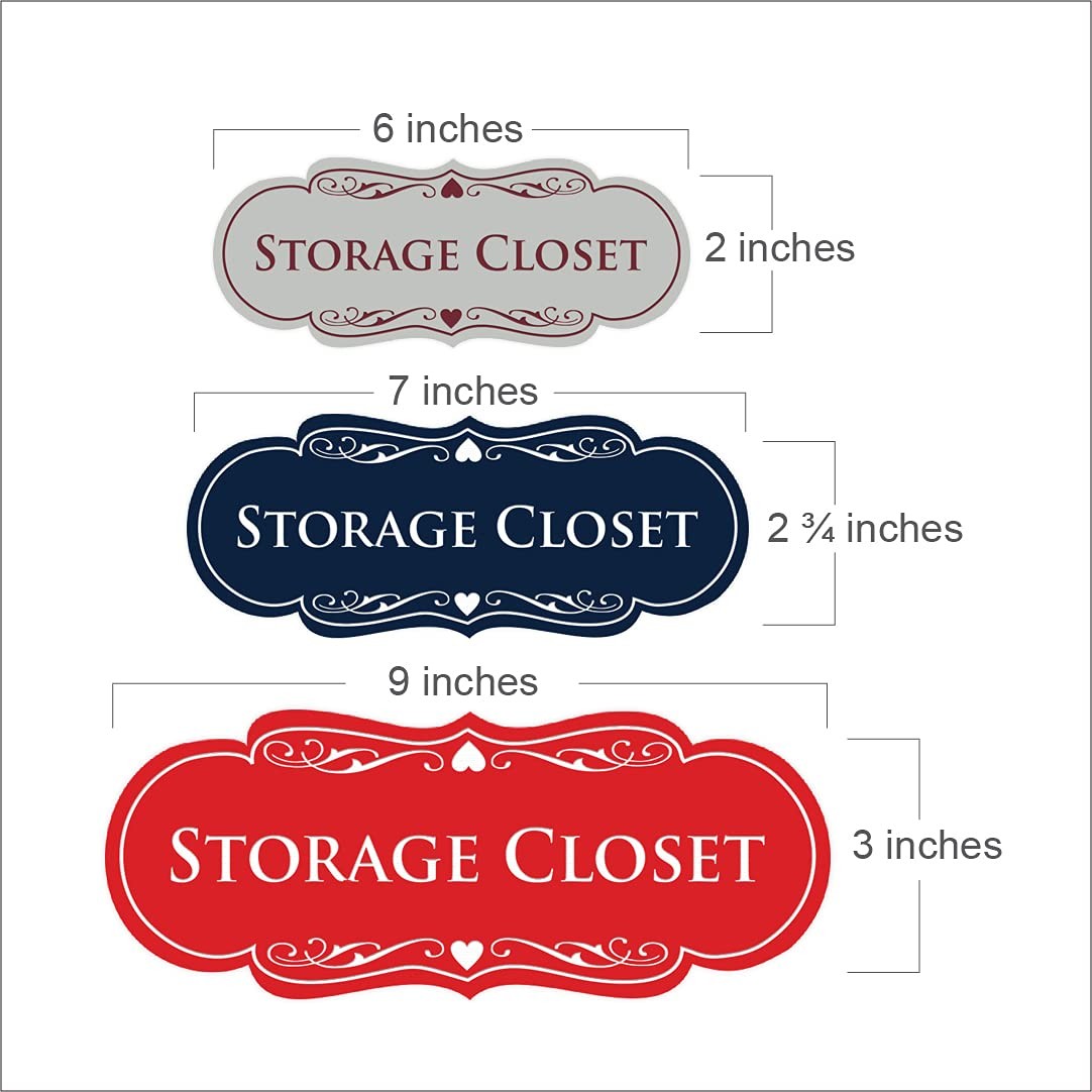 Designer Storage Closet Sign Black Small Office Room Identification Plaque