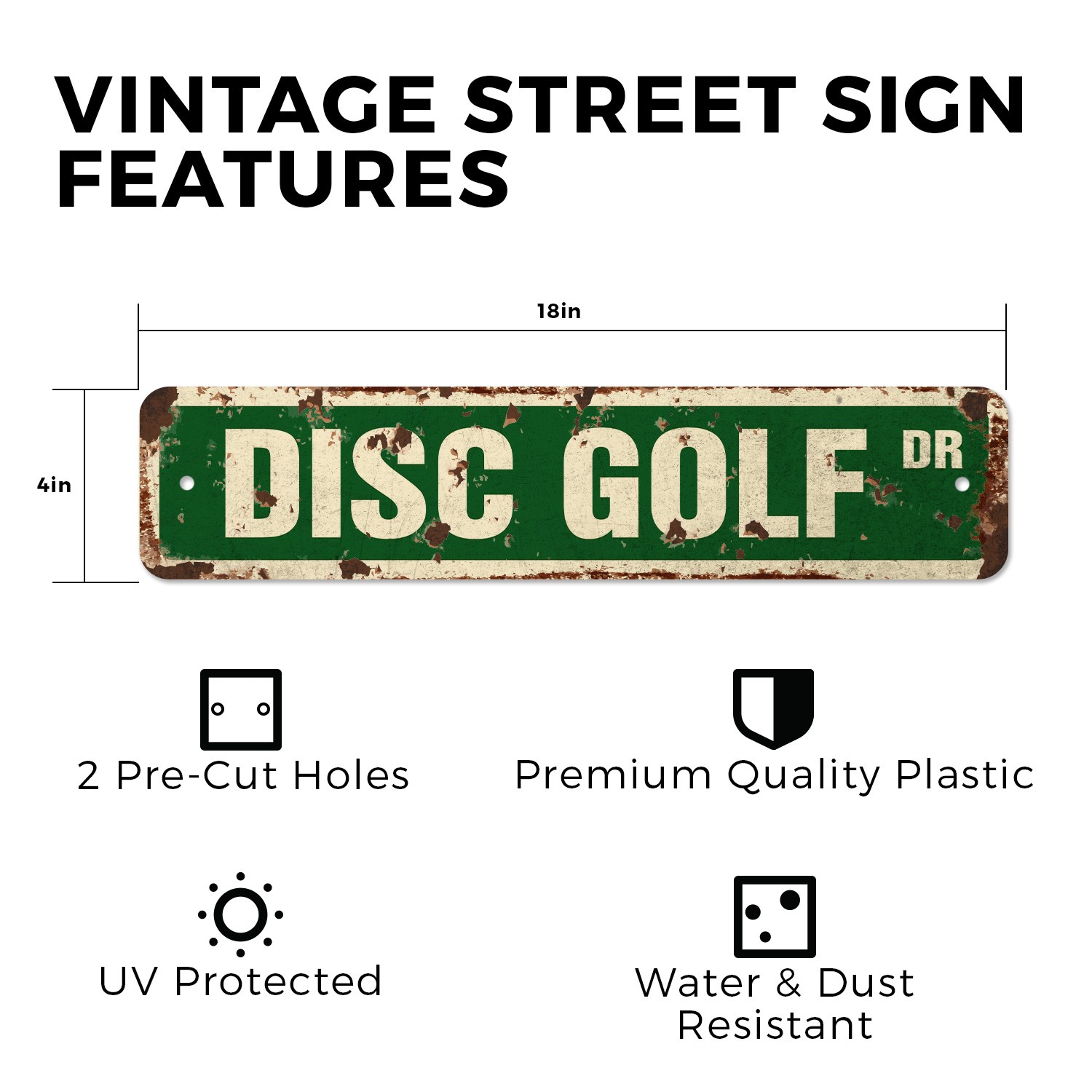DISC GOLF Vintage Style Street Sign targets baskets bags team coach Outdoor