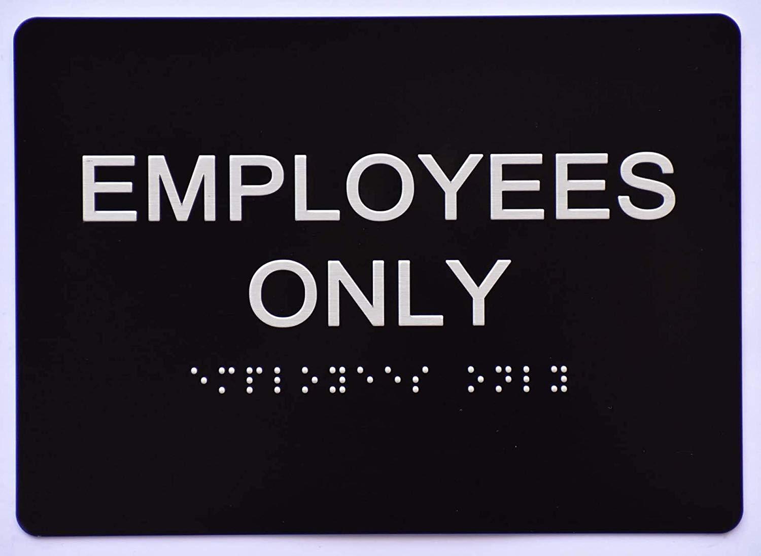 Employees ONLY Sign Black (Aluminium, Black/Silver,Size 5×7) The Sensation line