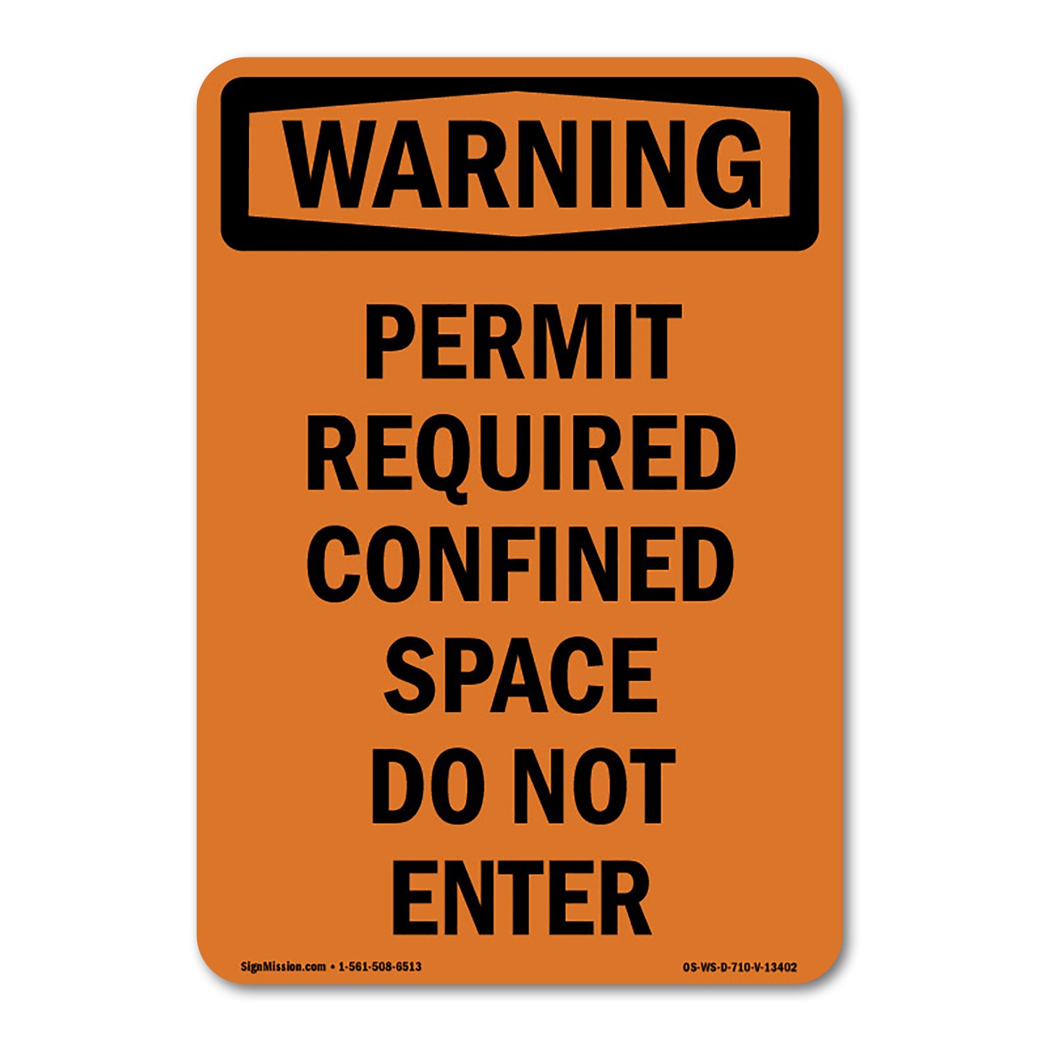 Permit Required Confined Space ANSI Warning Sign Metal Plastic Decal