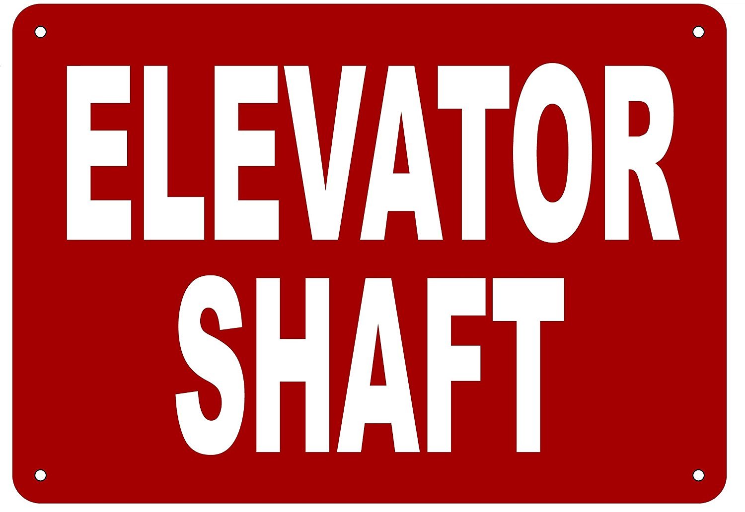 ELEVATOR SHAFT SIGN (Aluminium Reflective Signs, RED 7×10)-REF24-1027