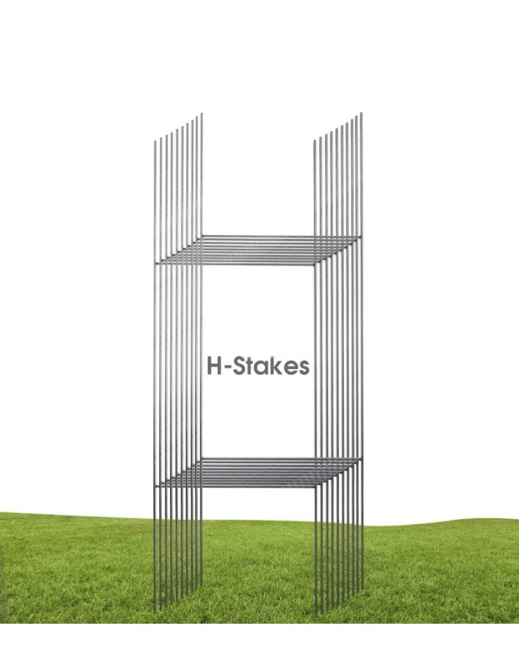 QTY- 5 Heavy Duty Metal H-Stakes Frame Wire Stakes Yard Sign Stake 24″x10″