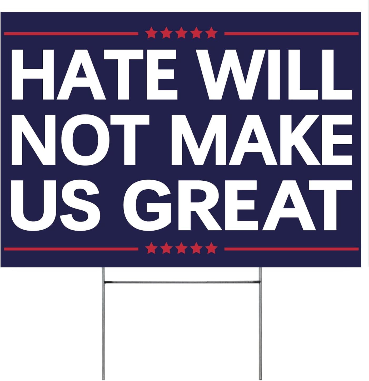 Vrogadso Anti Yard Signs Hate WIll Not Make America Great Sign Political Campaig