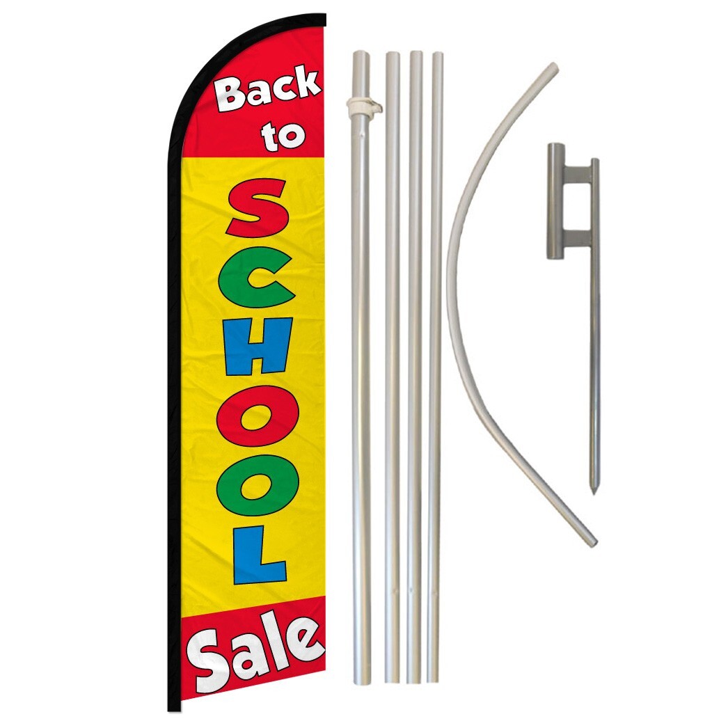 Back To School Sale Windless Banner Swooper Advertising Flag Kit School Sale