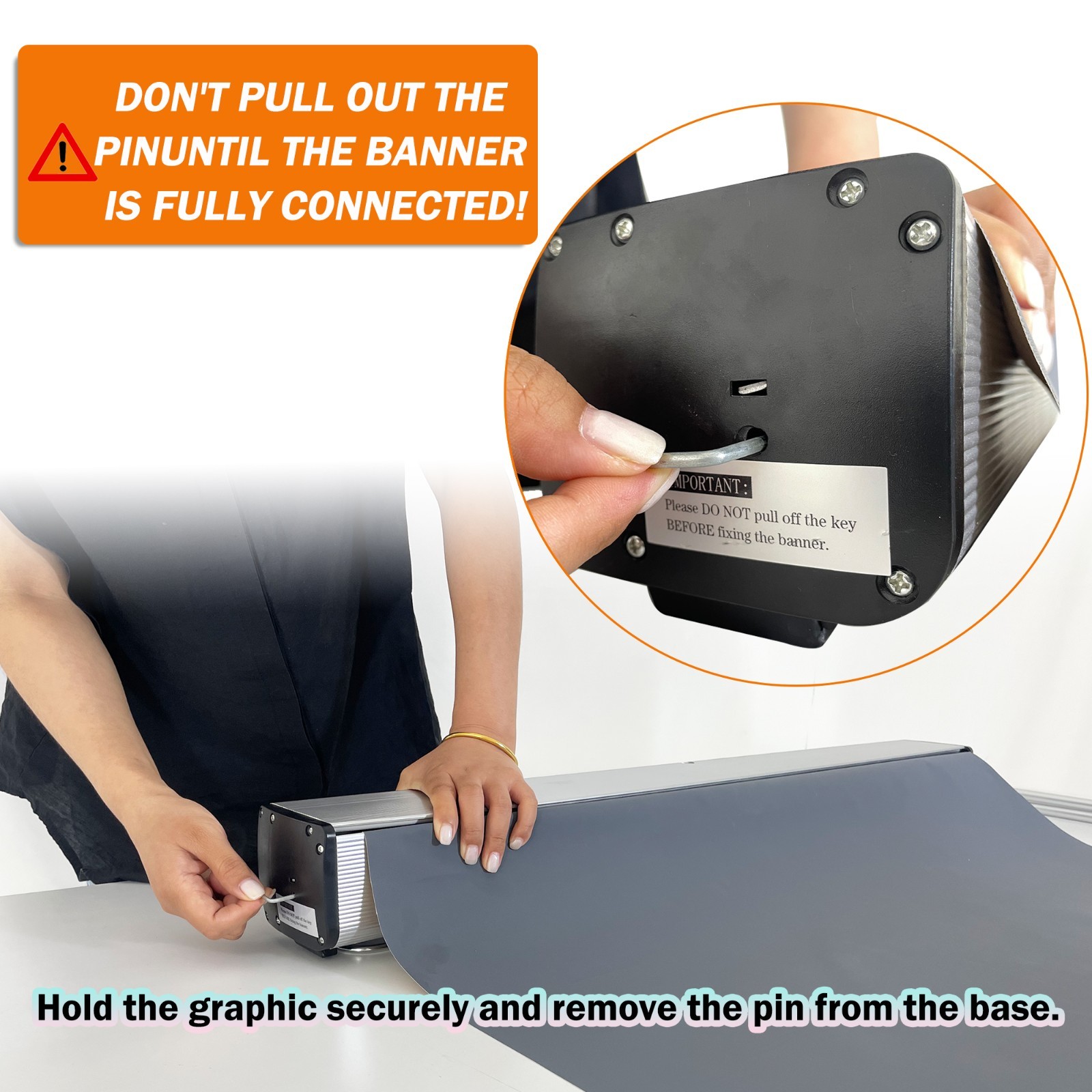 Heavy-Duty Standard Retractable Roll Up Banner Stand 24″ 31.5″ 33.5″ 36″ 40″ 60″