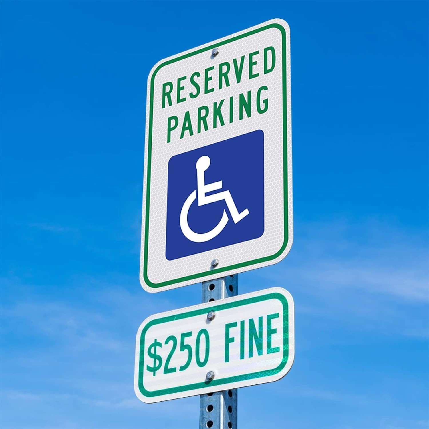 Durable 18×12 ADA Accessible Parking Sign – Reflective Aluminum, UV Protected