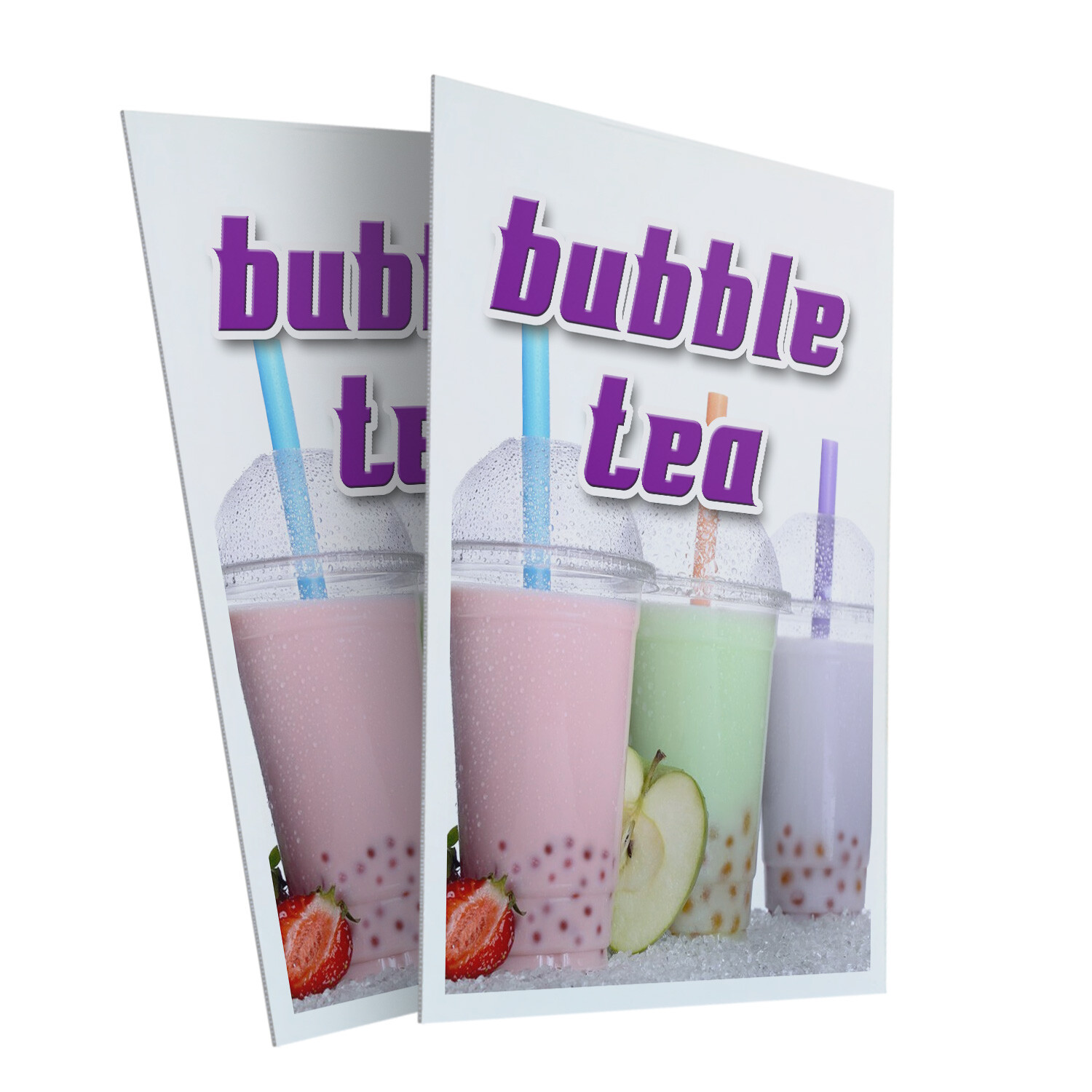 Bubble Tea 24″ x 36″ 2 Pack Of Store Sign Plastic Or Decal
