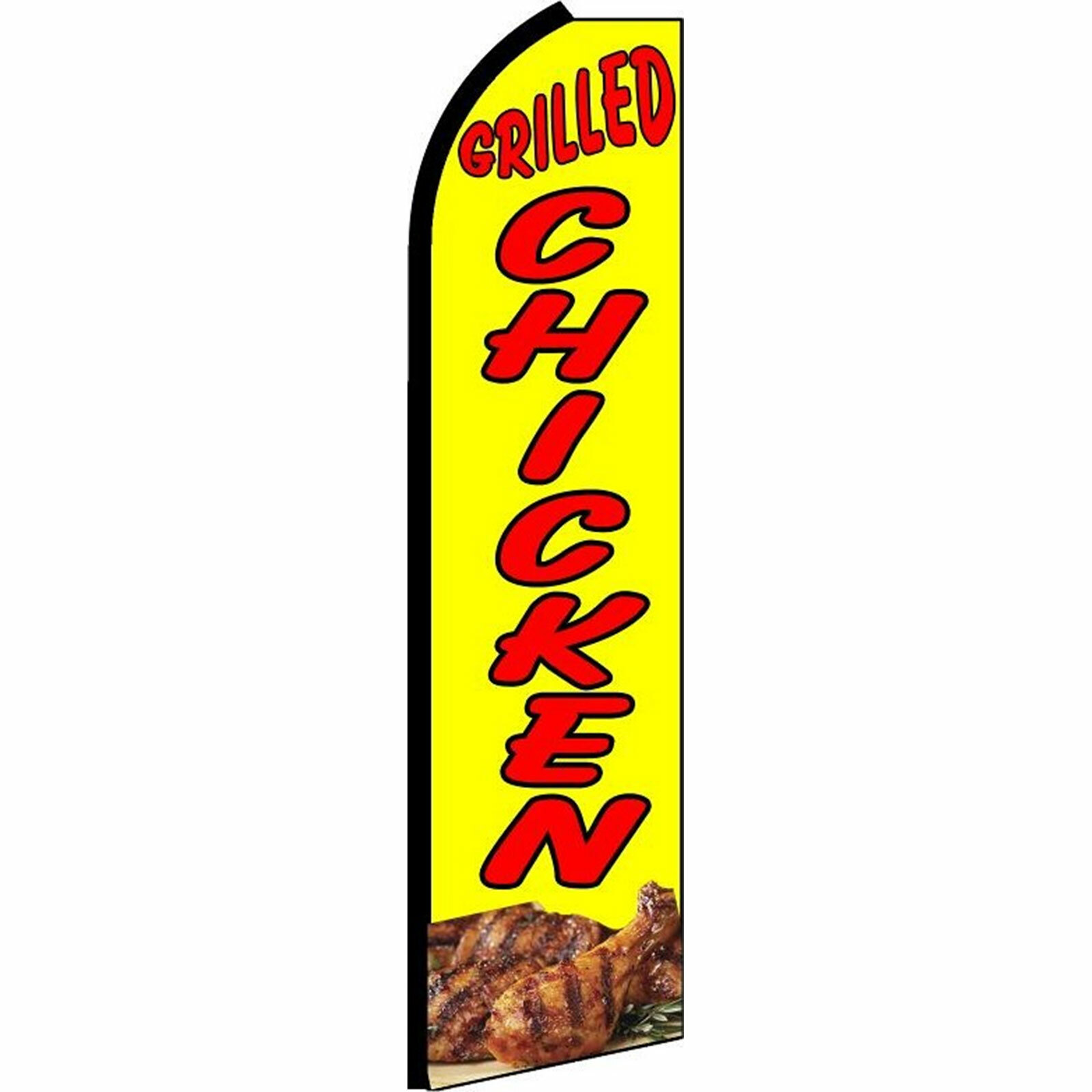 Grilled Chicken Flag Flutter Feather Banner Swooper Advertising