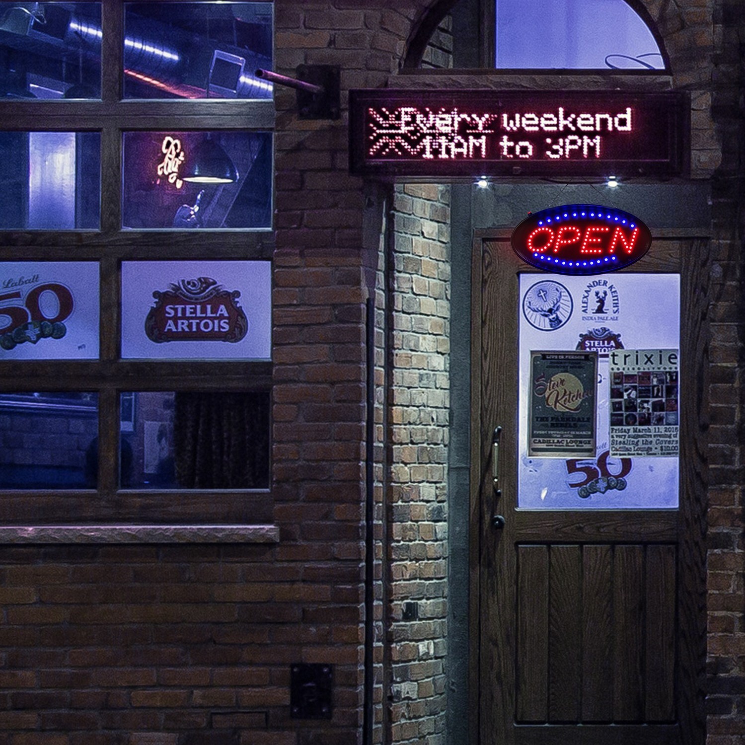 Ultra Bright LED Neon Open Sign Flash/Normal Lighting Store Business Sign Light