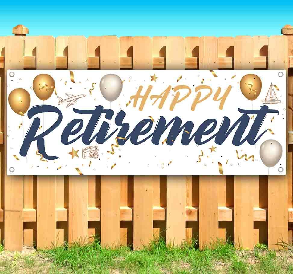 HAPPY RETIREMENT Advertising Vinyl Banner Flag Sign Many Sizes