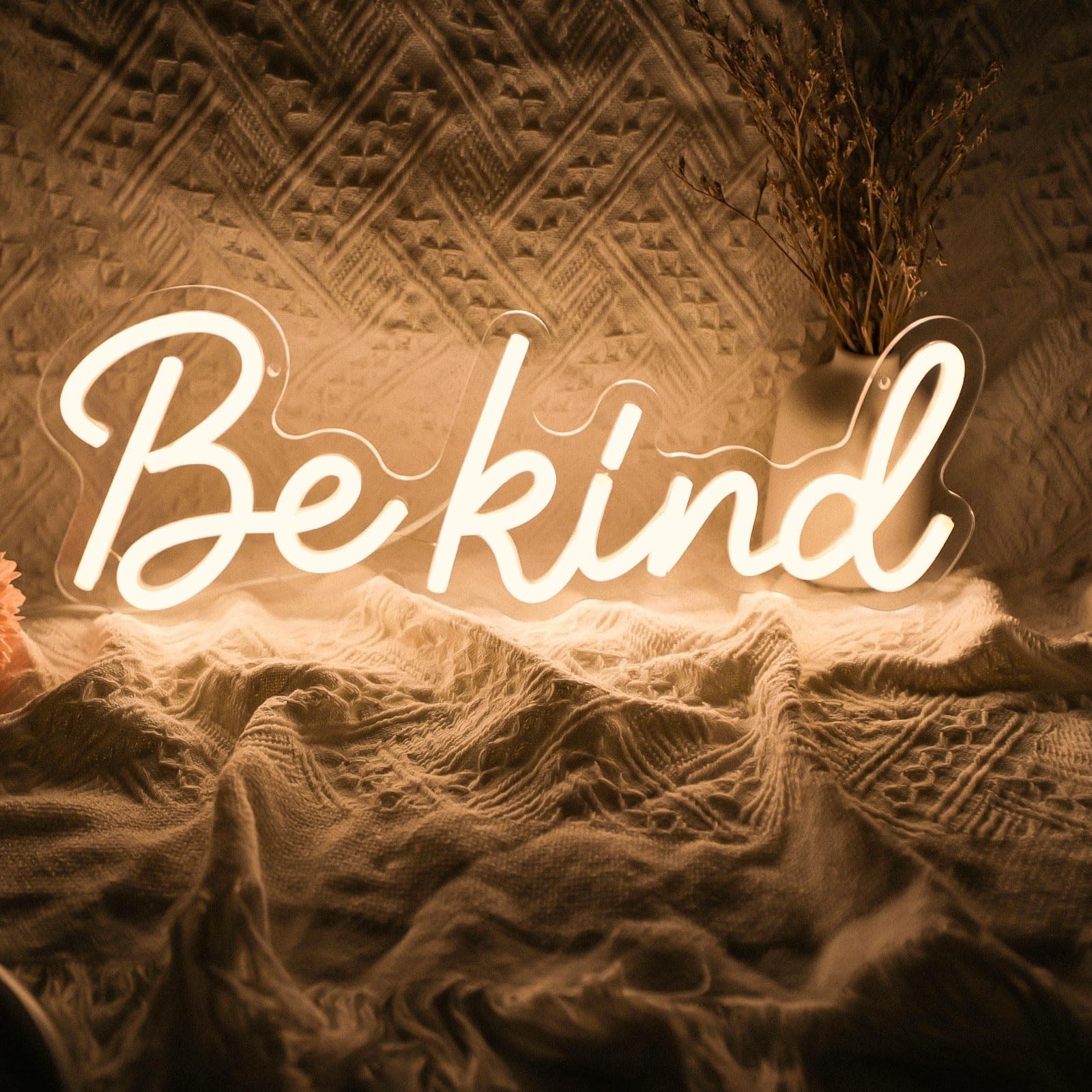 Be Kind Neon Sign Dimmable Classroom Neon Sign Warm White Wall Decor | USB Po…