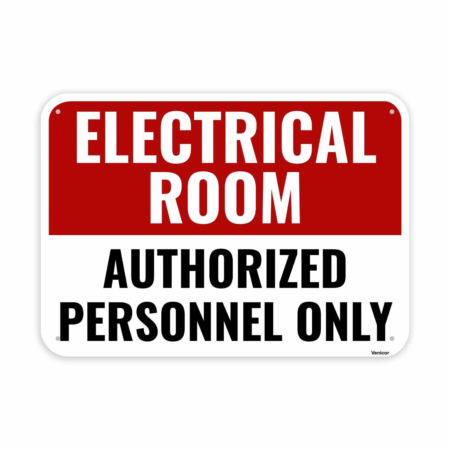1 PCS Electrical Room Sign 14×10 Inches Aluminum Authorized Personnel Only