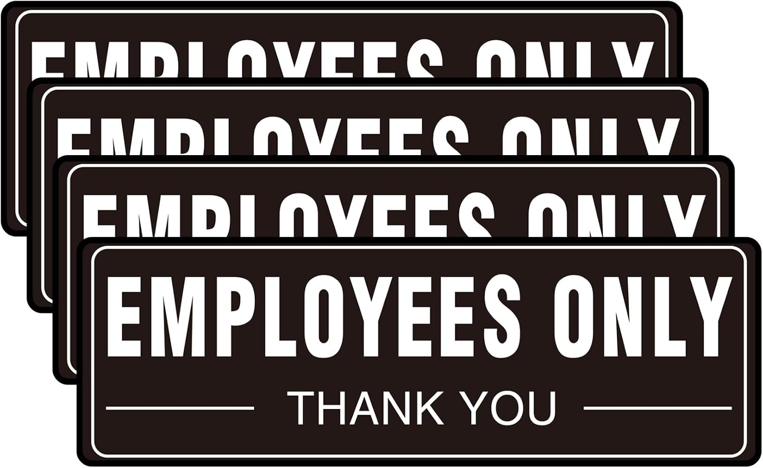 Employees Only 9×3 Inch, Acrylic Sign for Business Office Waterproof Self-Adhesi