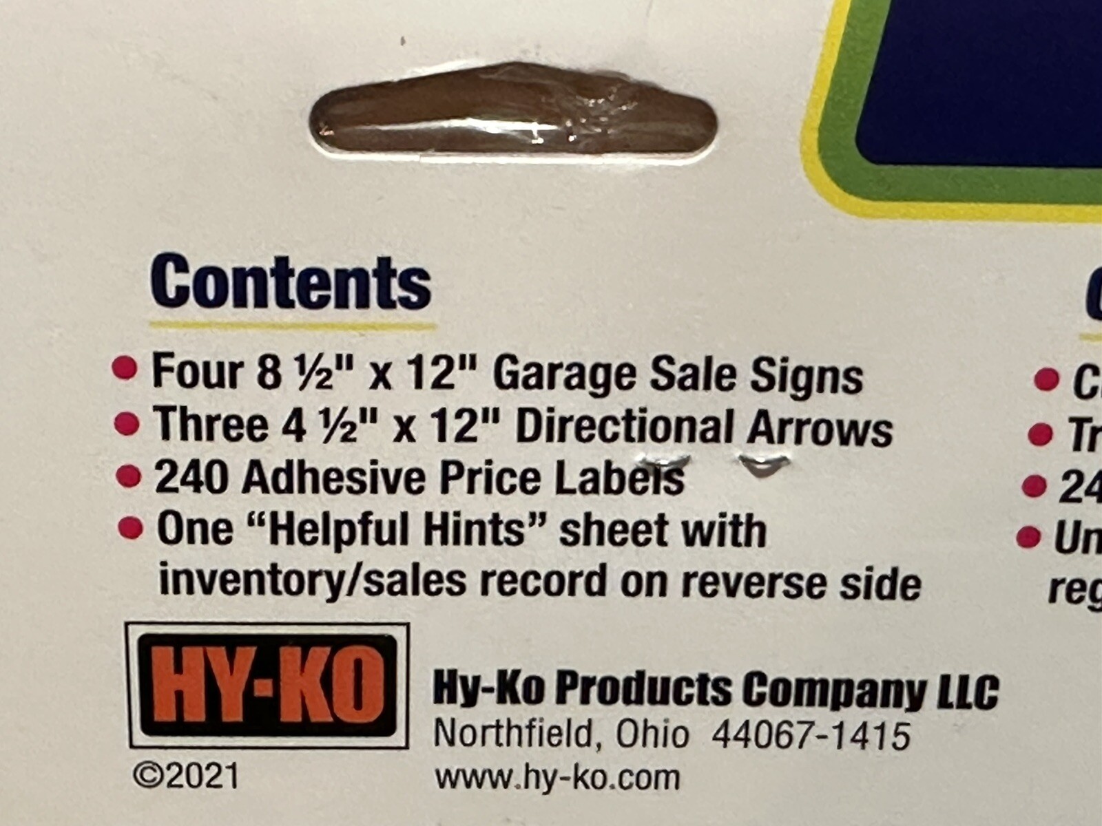 Hy-Ko Garage Sale Kit, 248 Pieces / 4- 9″ x 12″ Plastic Garage Sale Signs