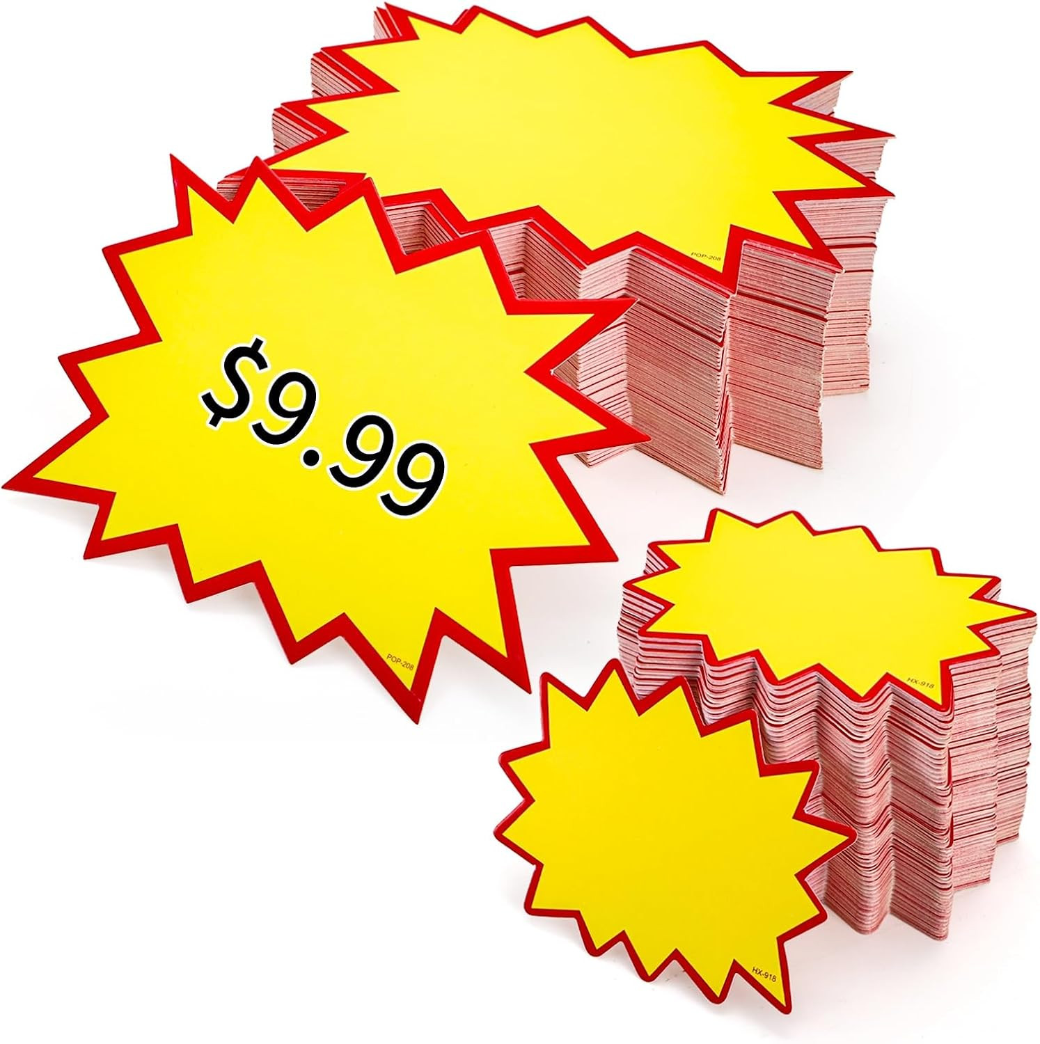 Covzoe 400 Pieces Star Shaped Burst Signs, Blank Neon Sale Sign Tags for Retail,