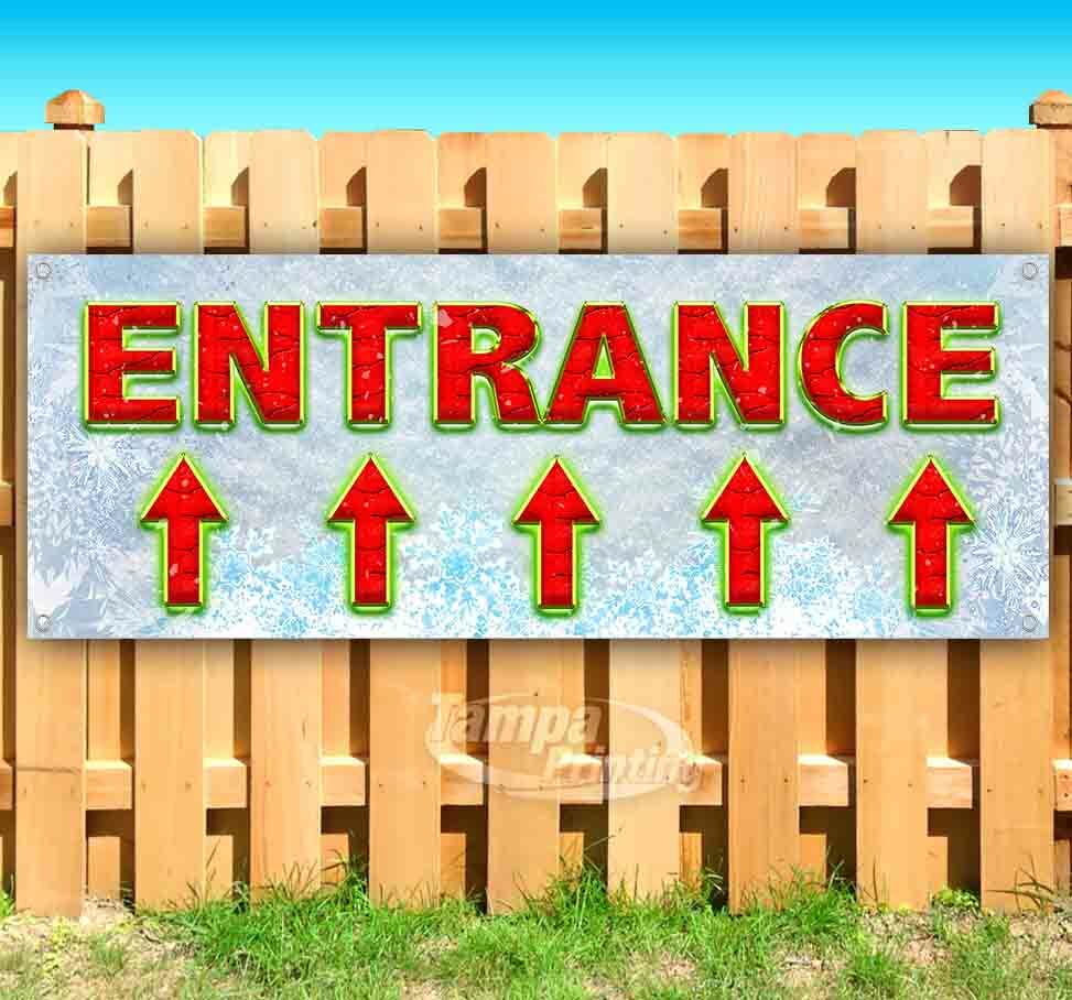 ENTRANCE UP Advertising Vinyl Banner Flag Sign Many Sizes Available CHRISTMAS