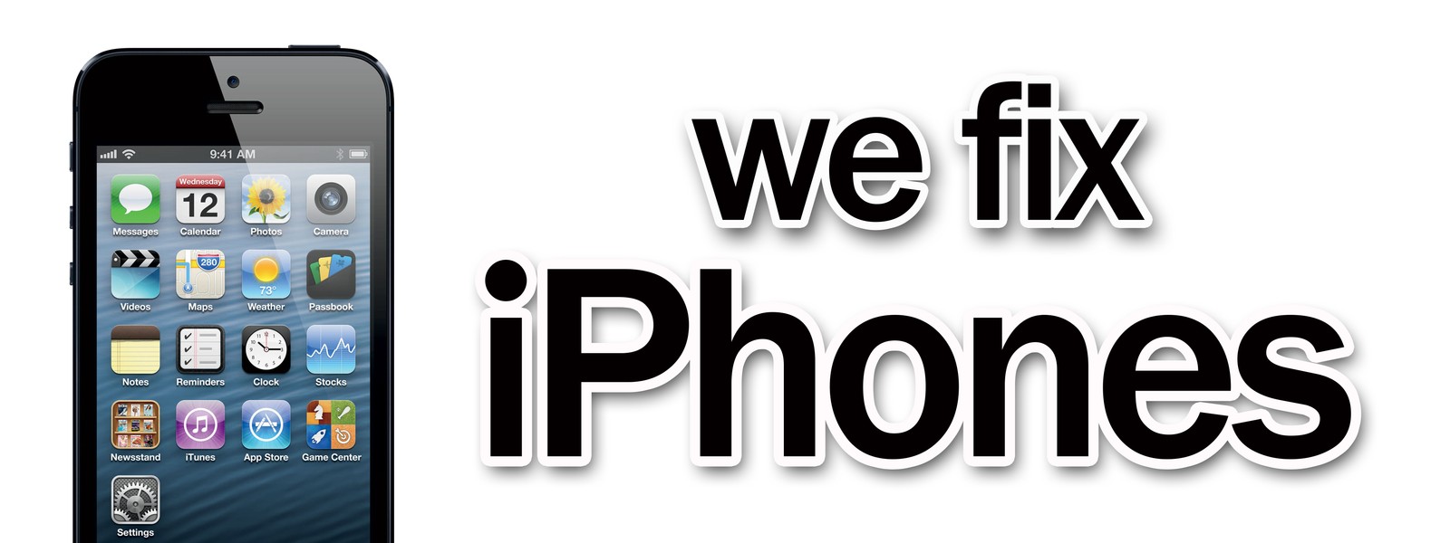WE FIX IPHONES DECAL sticker smart phones cellphones mobile repairs