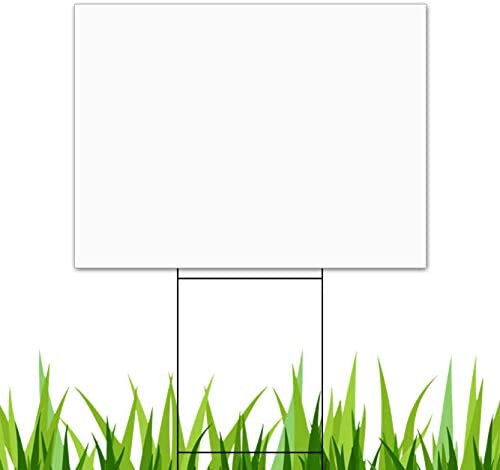 50 Pack Blank Yard Signs 18×24 with H-Stakes for Garage Sales Signs, Graduations