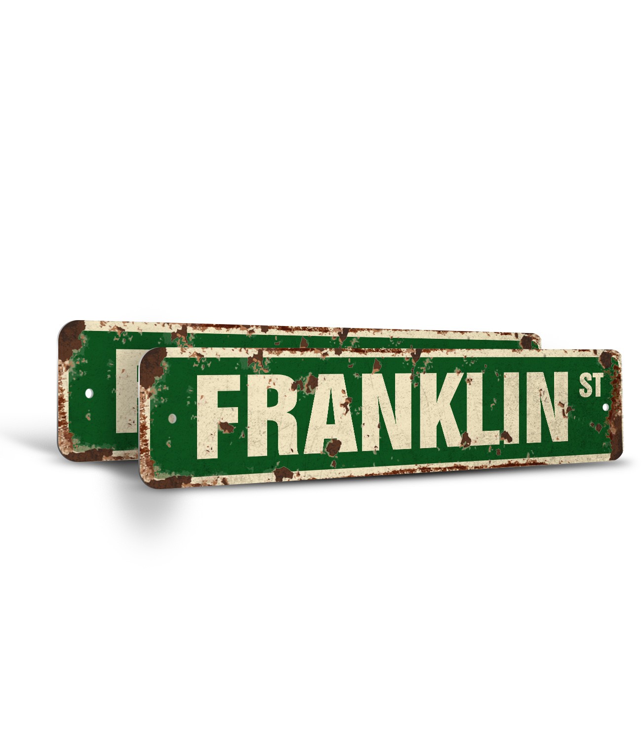 FRANKLIN Vintage Style Rustic Street Sign Childrens Name Room Metal Road Sign