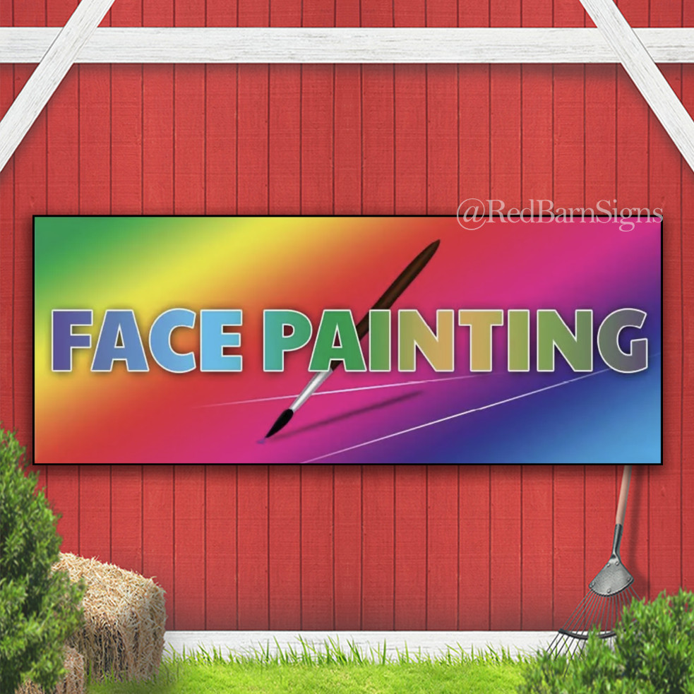 Face Painting Banner Sign Concession Stand Food Truck Single Sided