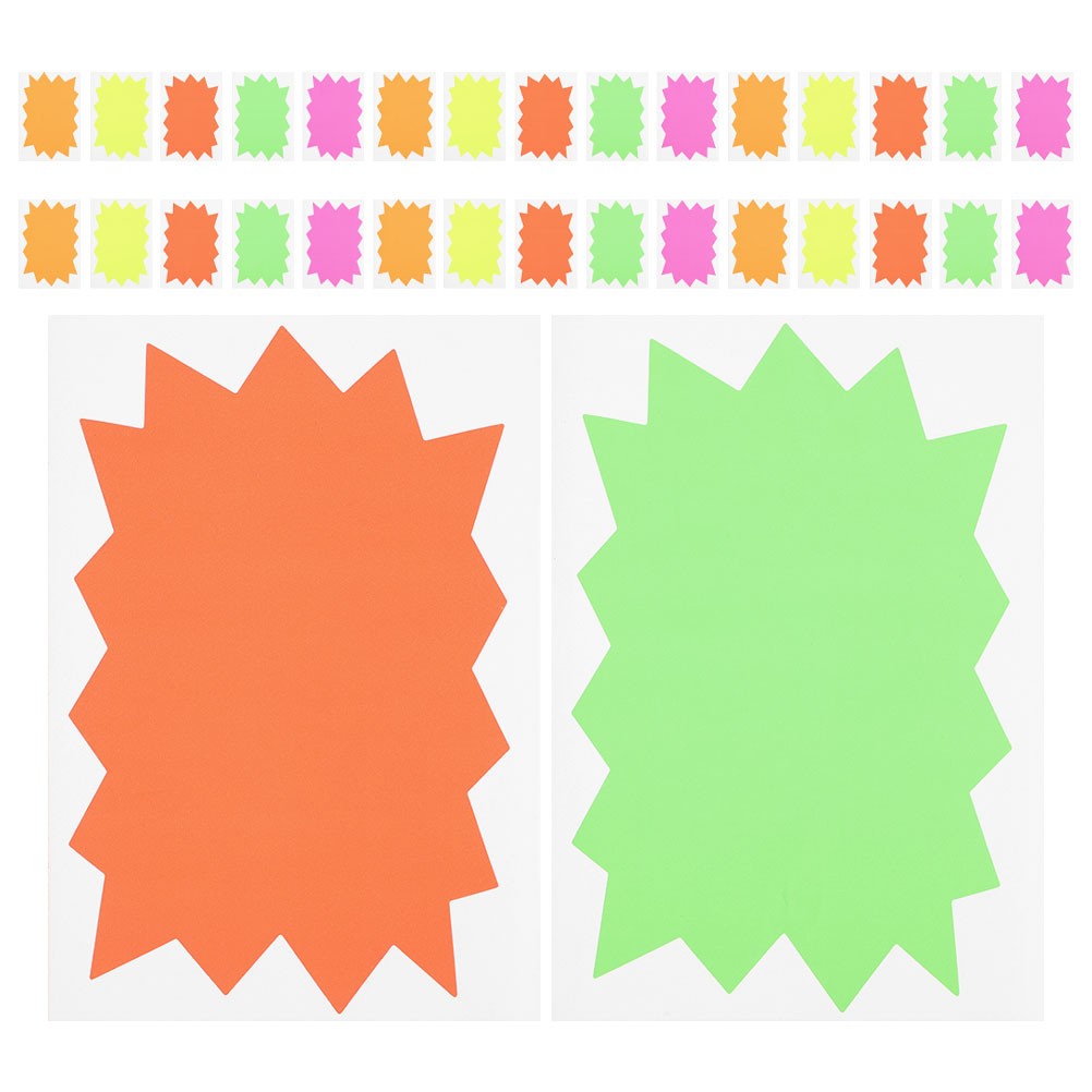 100 Pcs Price Signs for Retail Store Label Stickers Bright Sale Fluorescent