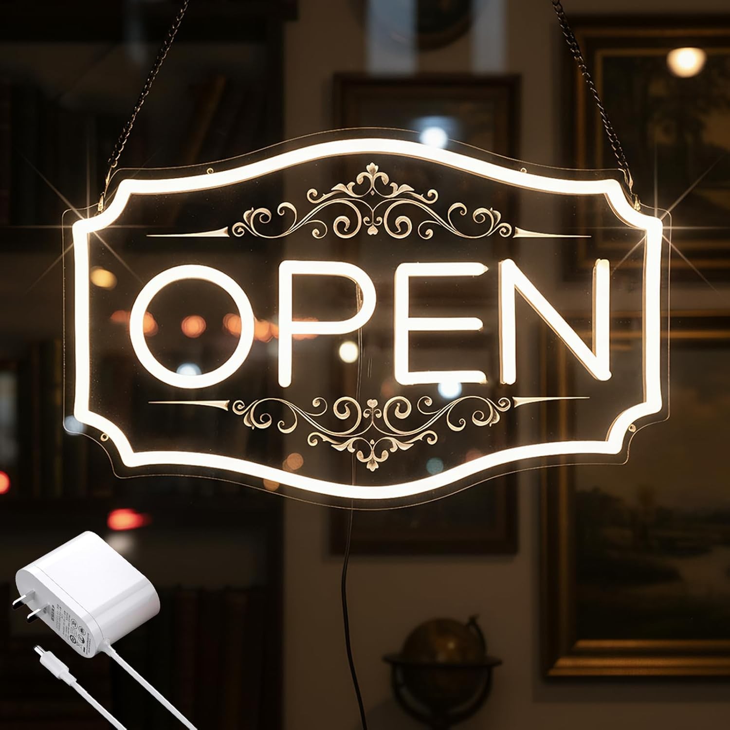 LED OPEN SIGN 16.5X NEON LIGHT DIMMABLE WINDOW 12V KIT BULB