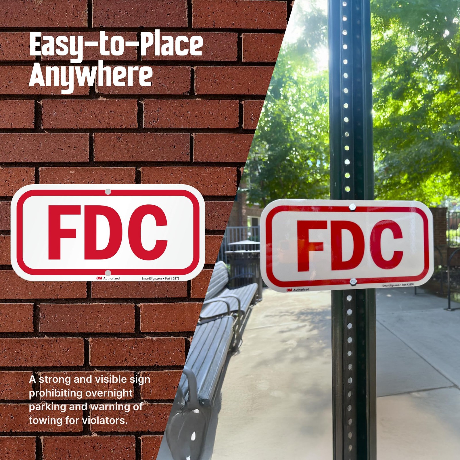 6″ x 12″ Fire Department Connection FDC Sign, 63 mil, 3M Laminated Engineer G…