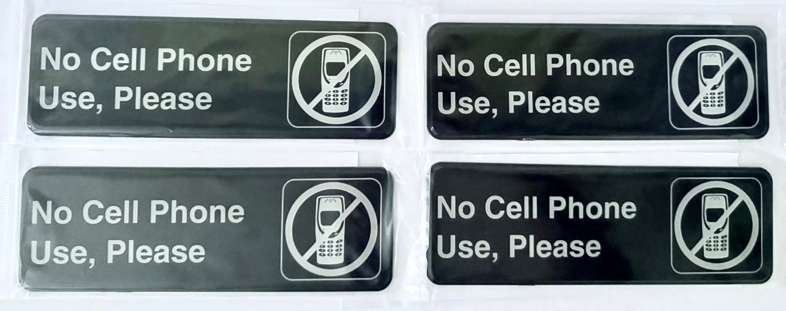 No Cell Phone Use Please Commercial Adhesive Signs Door Wall Plate Lot of 4