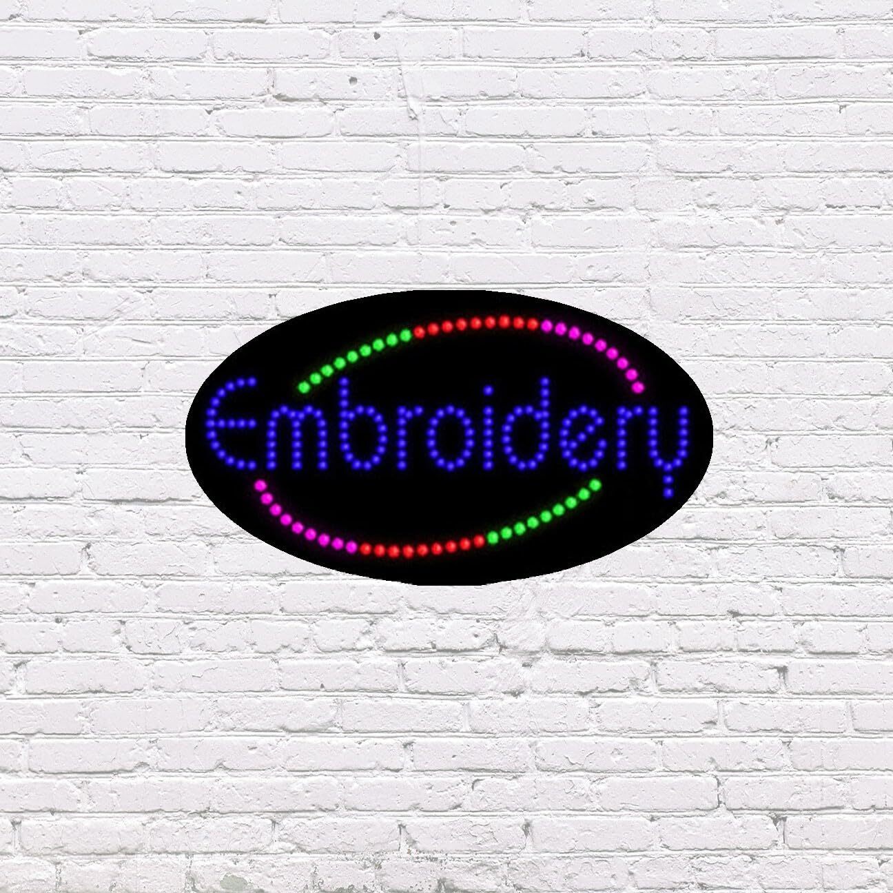 LED Embroidery | Light-up Sign | 15″H x 27″W x 2″D
