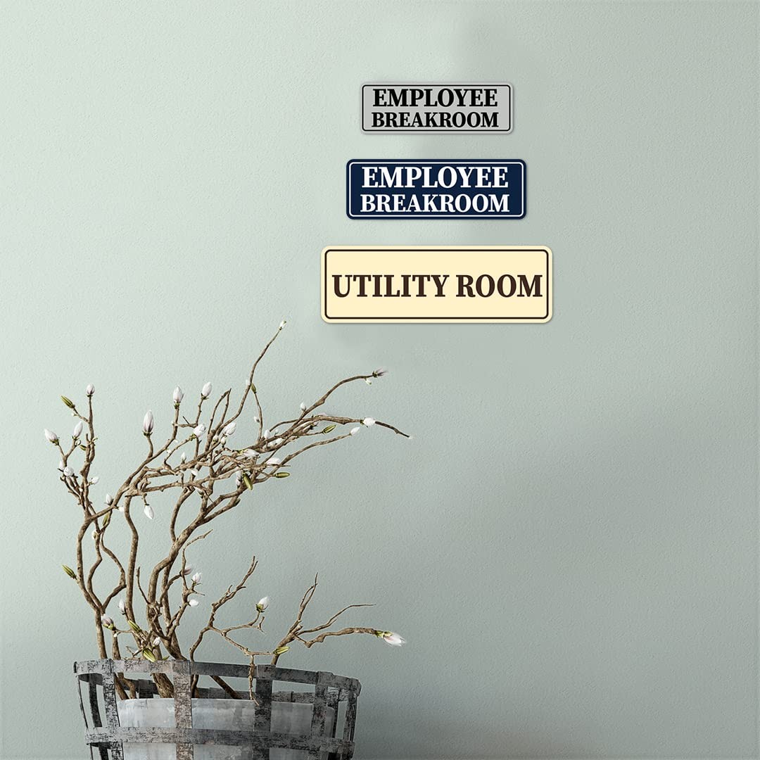 Standard Employee Breakroom Sign Large Blue Office Workplace Door Wall Marker