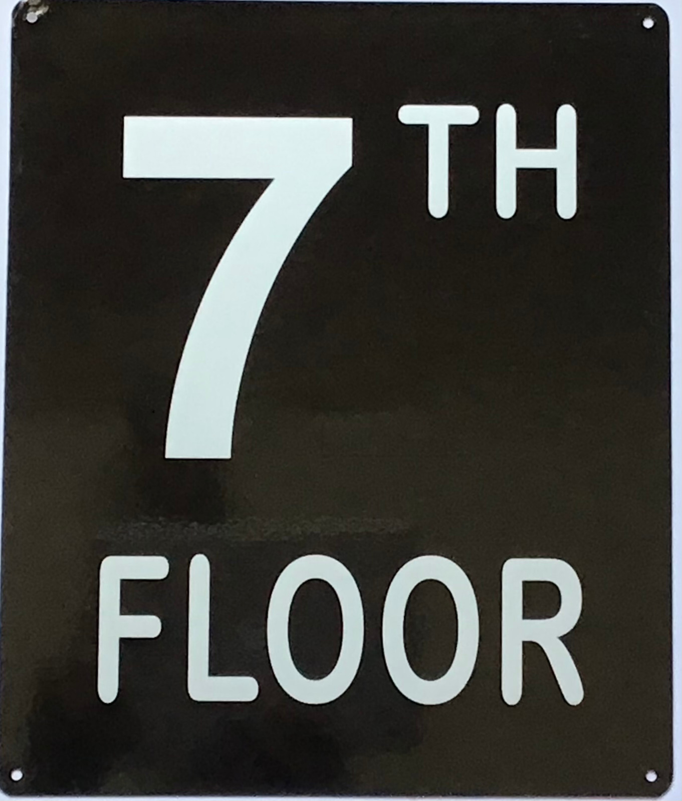 7TH FLOOR SIGN (10X12, Black Background, Aluminum) -REF24-1027