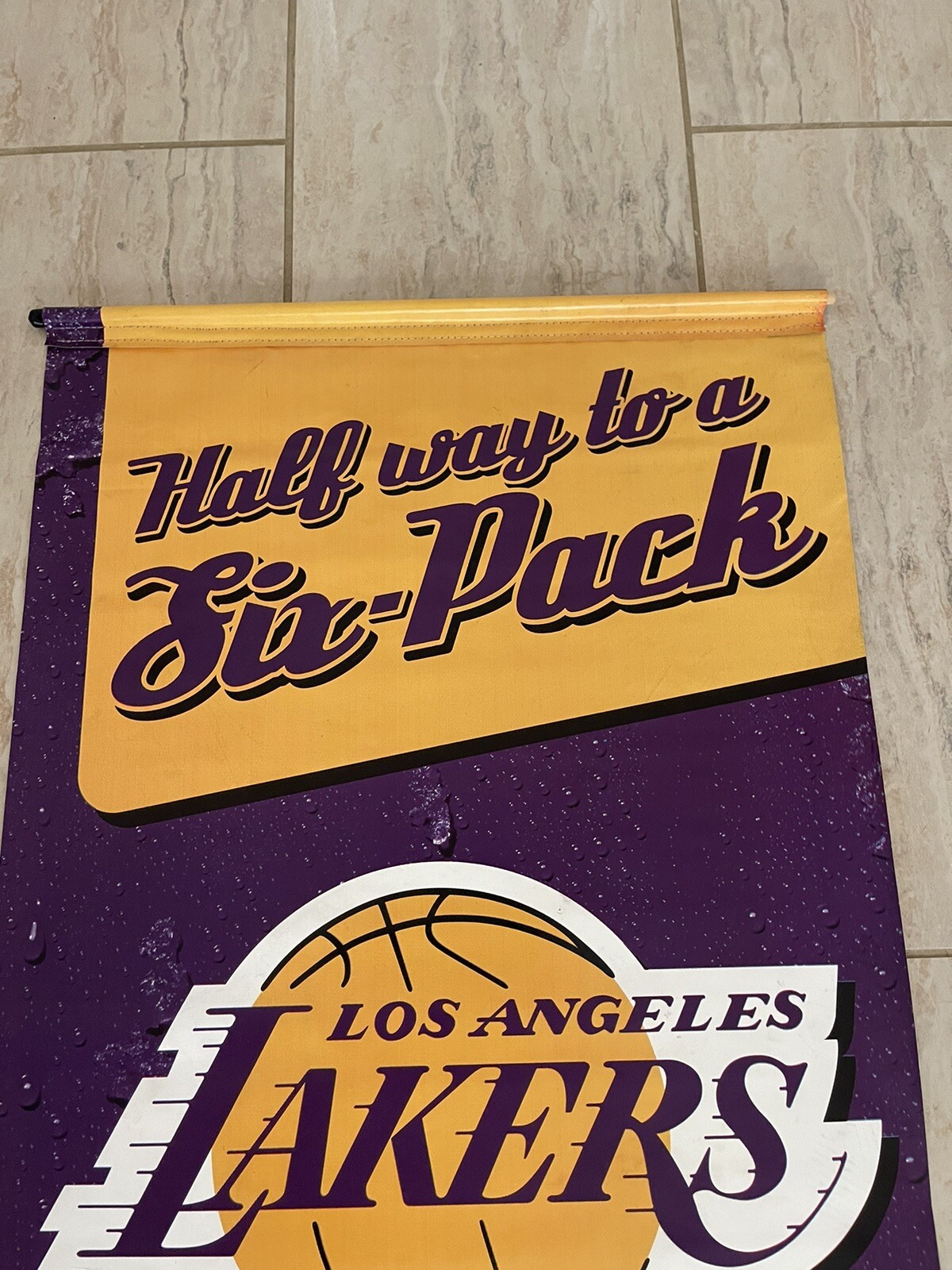Los Angeles Lakers Kobe & Shaq ,Fisher Budweiser Banner 2000-01-02 NBA.