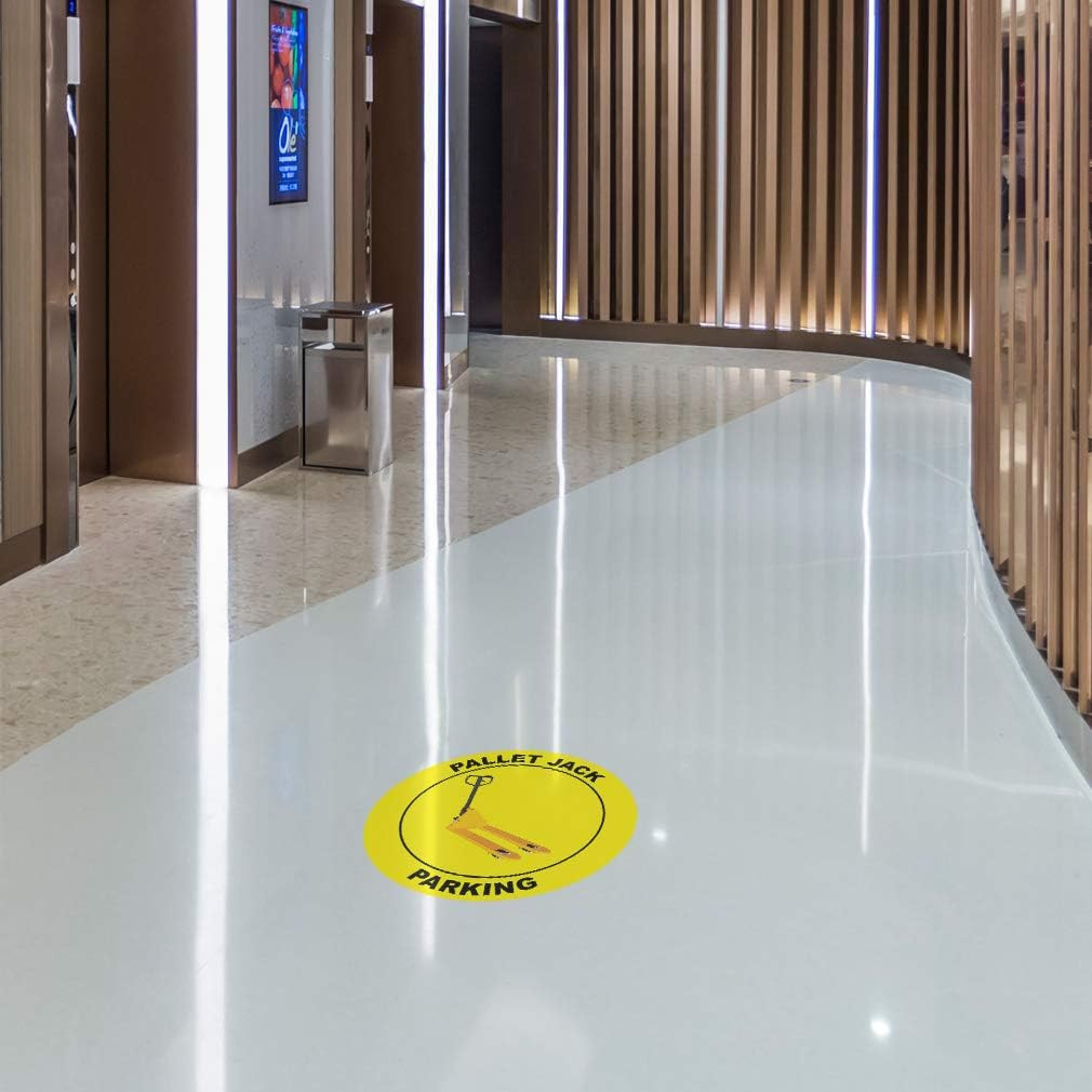 Pallet Jack Parking Floor Decals Yellow Anti-Slip round Shape B Business Industr