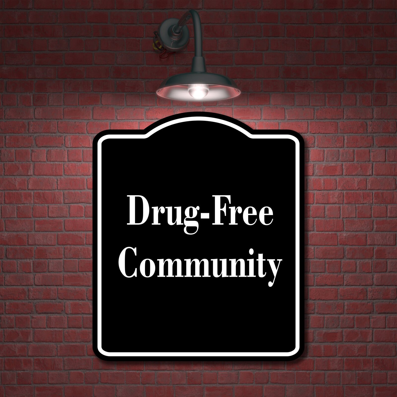 Drug-Free Community BLACK Aluminum Composite Sign