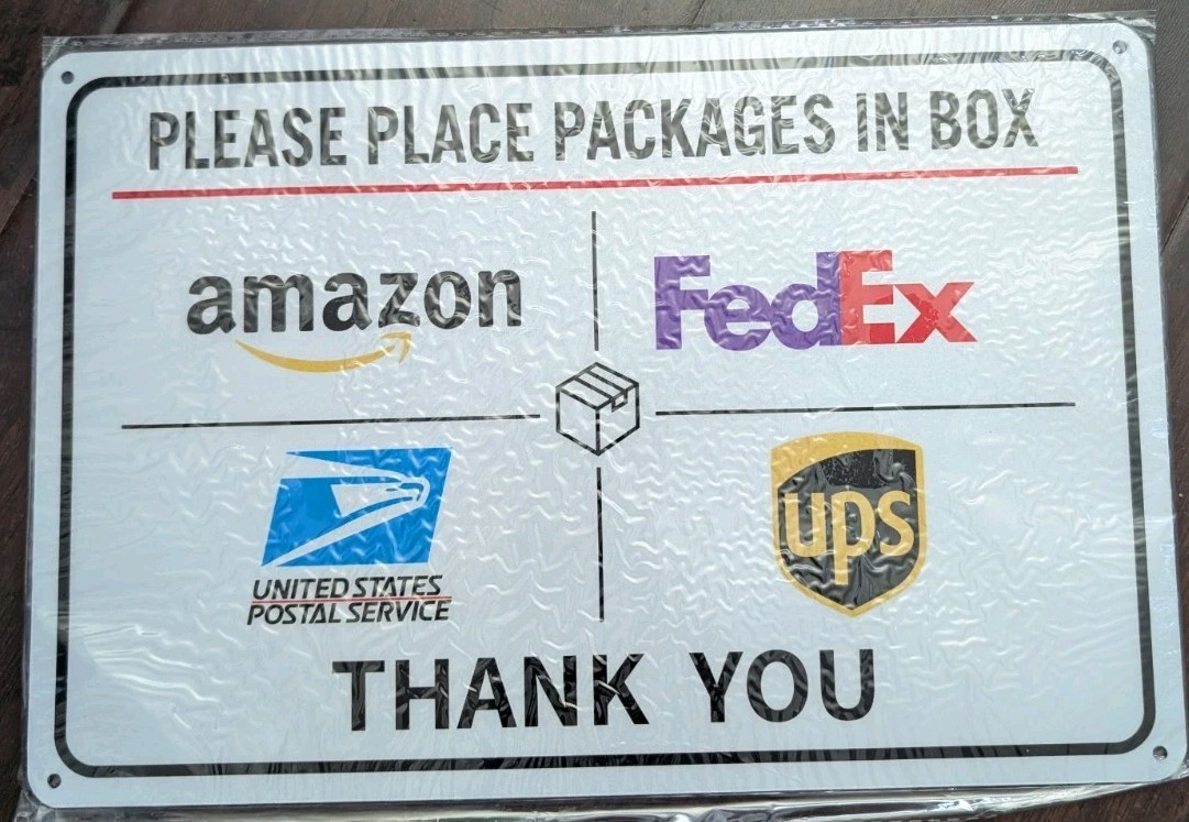 Package Delivery Sign Instructions Amazon UPS Fedex Delivery Box Sign,12″ X 8″ I