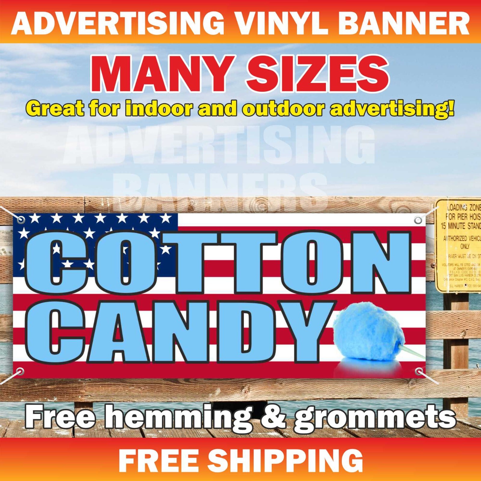 COTTON CANDY Advertising Banner Vinyl Mesh Sign fair food LEMONADE candyfloss
