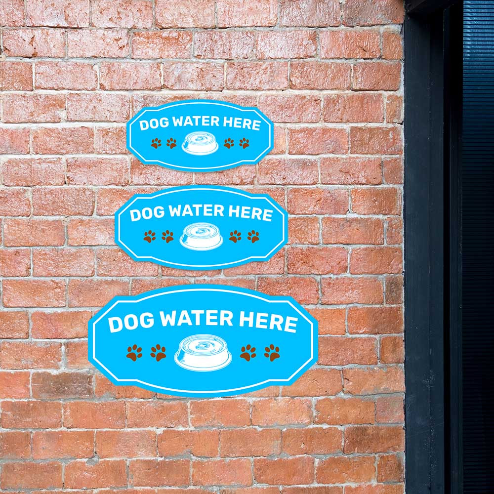 Victorian Plus Dog Water Here Wall or Door Sign | Pet Warning Signage