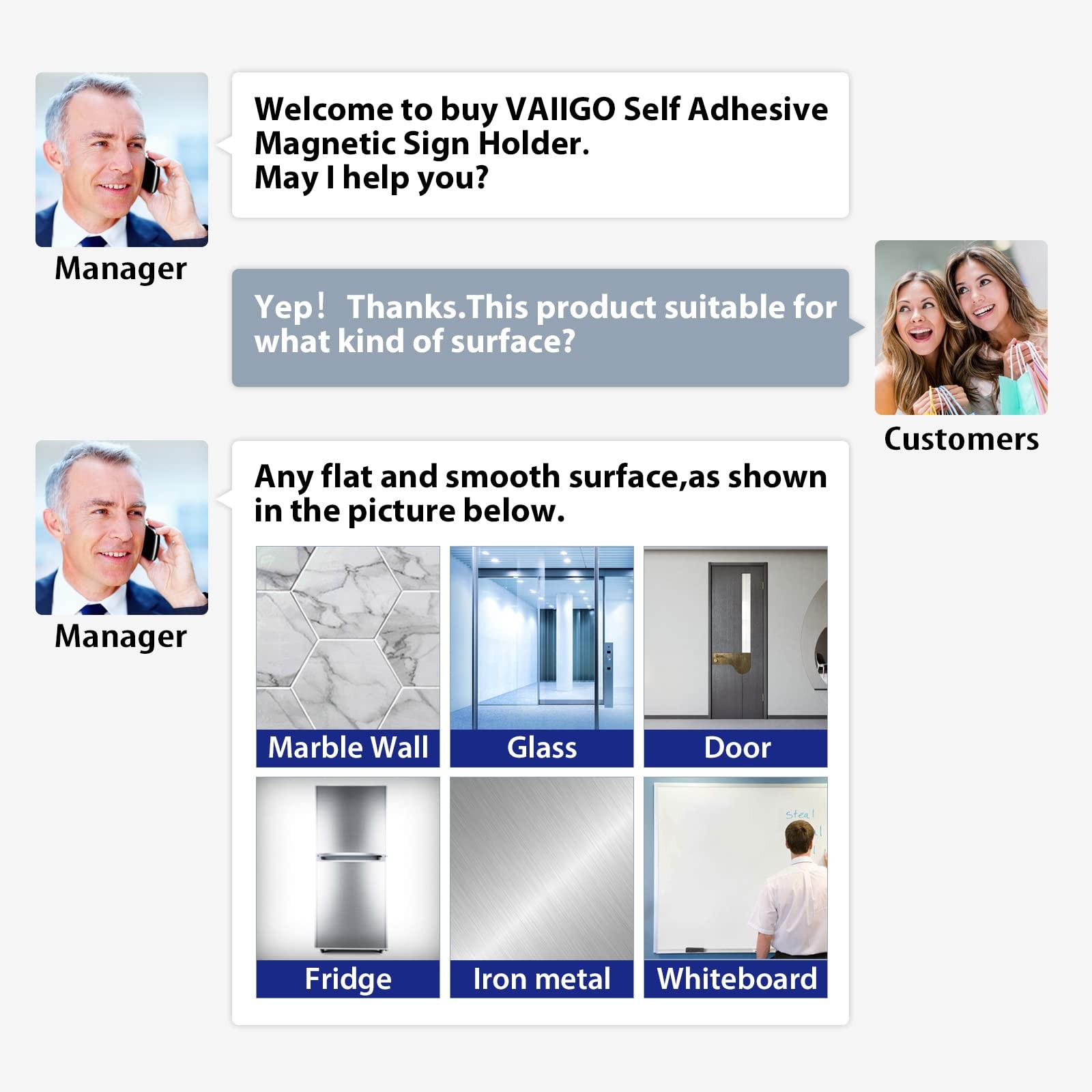VAIIGO 11″x 17″ Self Adhesive Magnetic Sign Holder, 11″x17″ 10Pack, Black