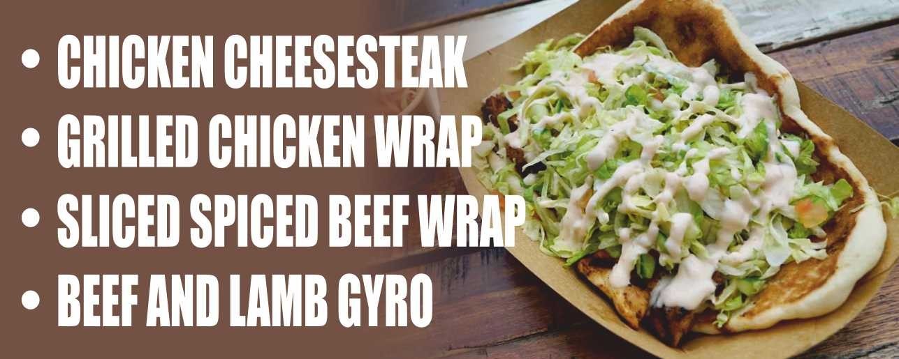 CHICKEN CHEESESTEAK Advertising Banner Vinyl Mesh Sign GRILLED CHICKEN WRAP BEEF
