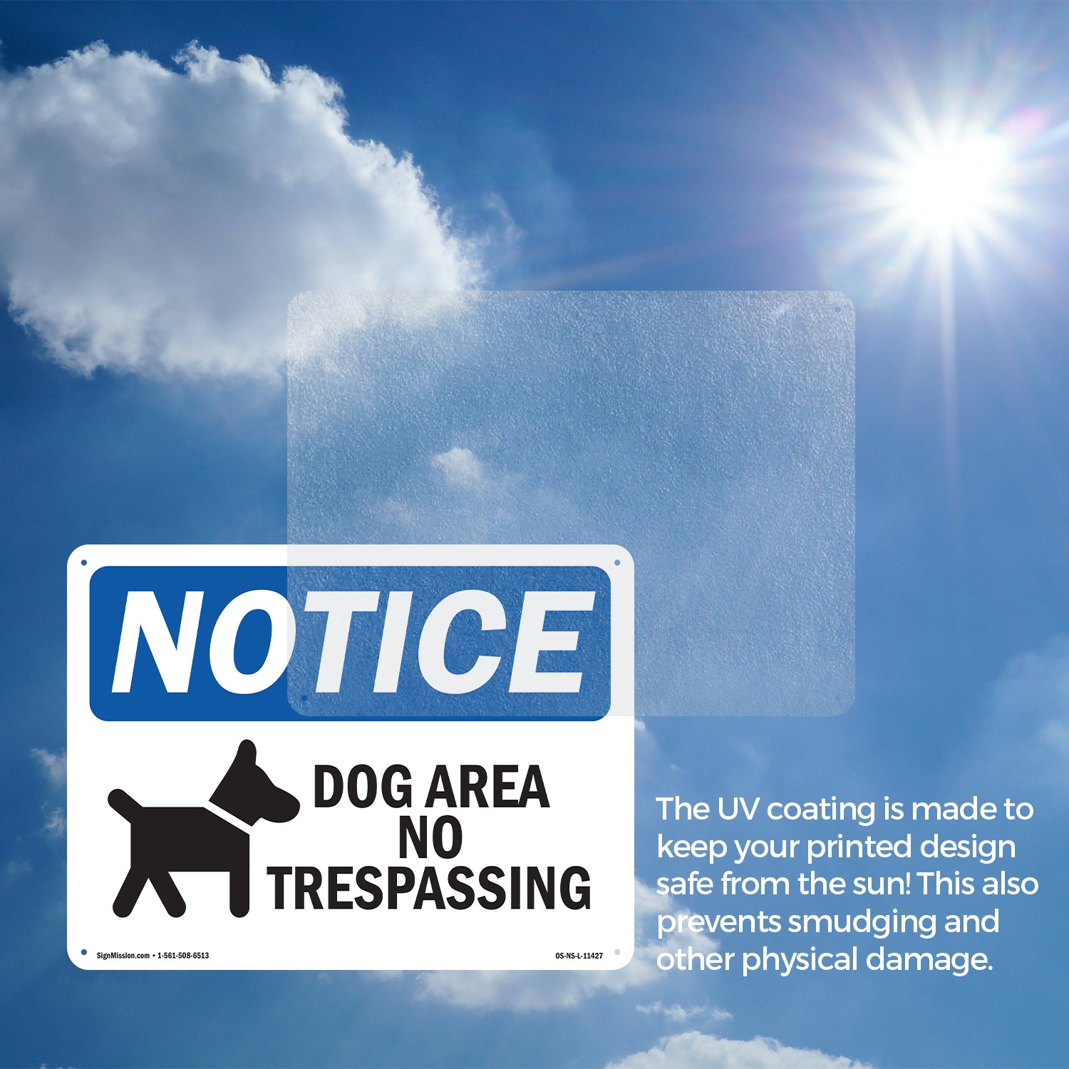 Dog Area No Trespassing OSHA Notice Sign Metal, Plastic, Or Decal – 5 or 10 Pack