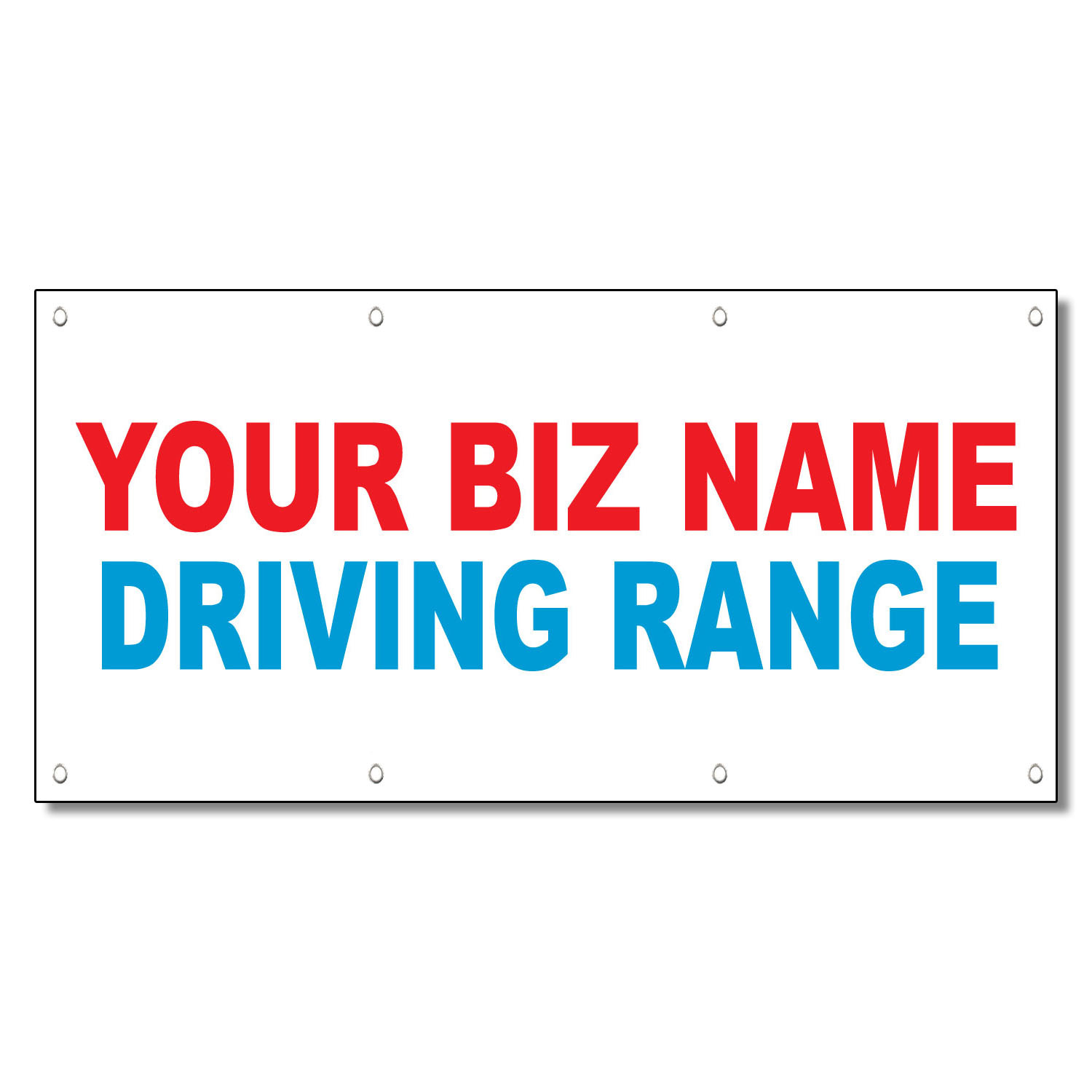 Your Biz Name Driving Range Custom Red Blue Custom Vinyl Banner Sign