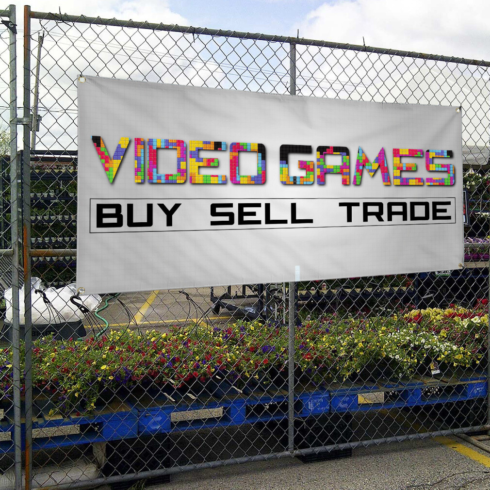 Vinyl Banner Multiple Sizes Video Games Buy Sell Trade Business D Business