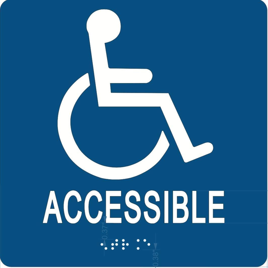 ADA Compliant Accessible Entrance Sign with Braille 6″X6″