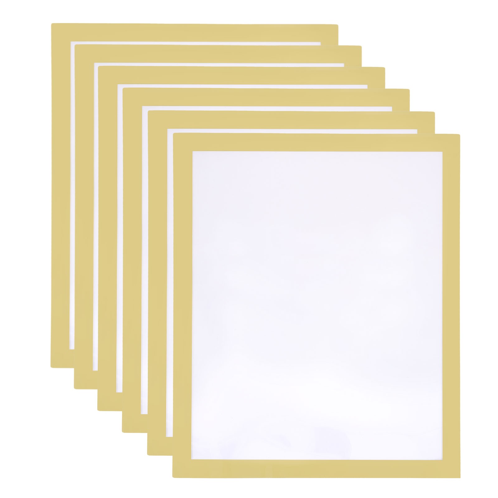 6pcs Self Adhesive Magnetic Wall Sign Holder, 8.5″x11″ Frame Display,Gold
