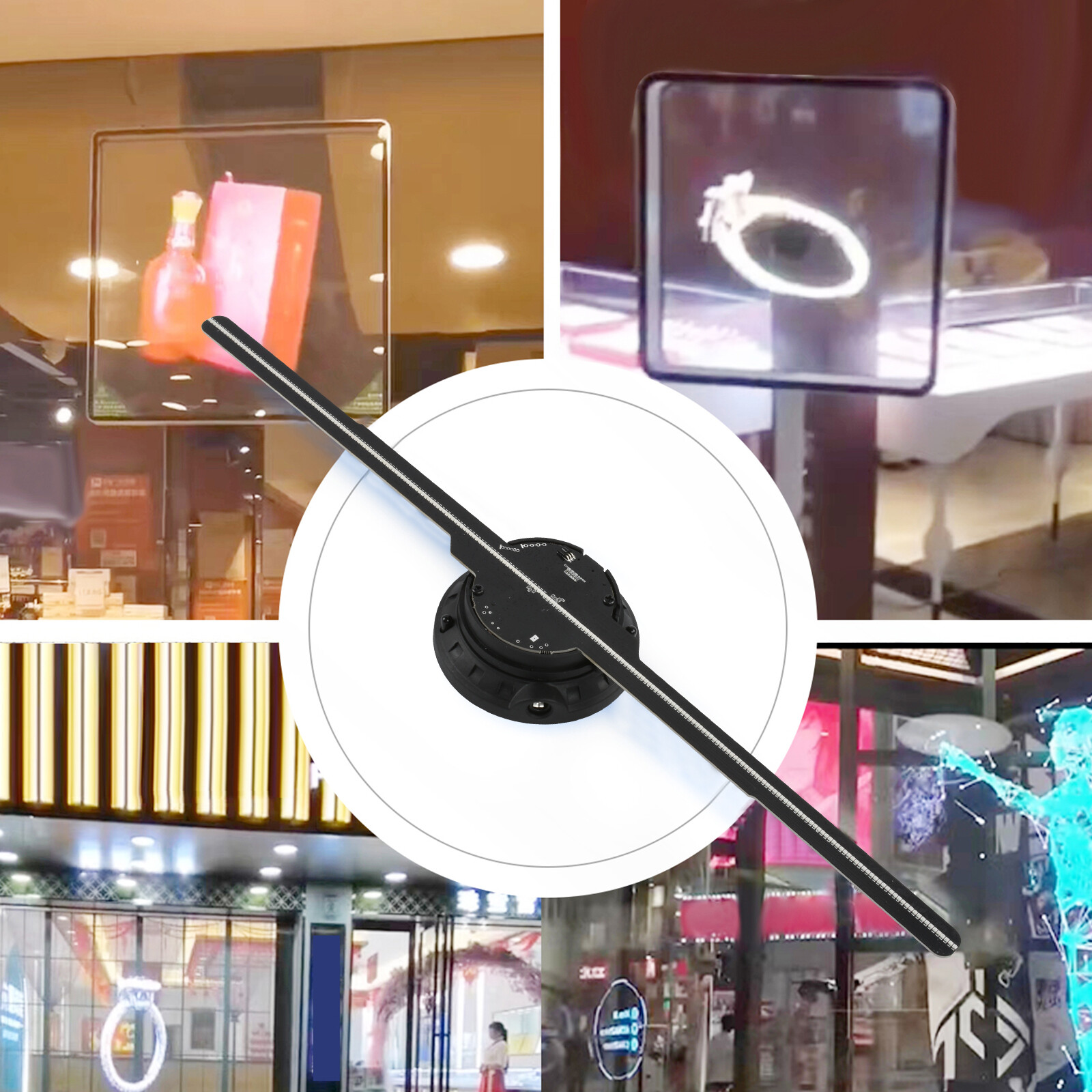42cm WiFi 3D Holographic Projector LED Fan Hologram Advertising + Remote Control
