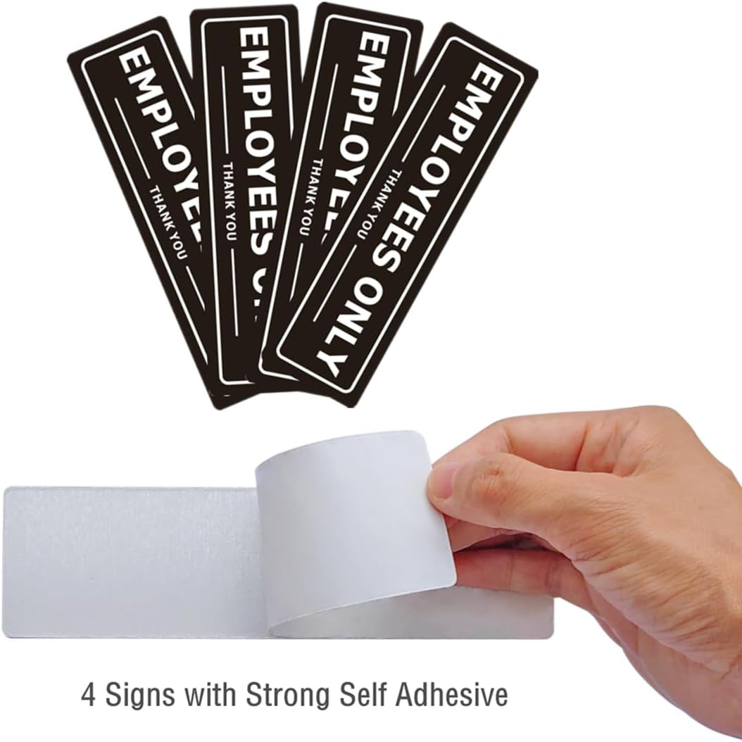 Employees Only Sign for Office Business Door Aluminum Metal Black White Signs fo