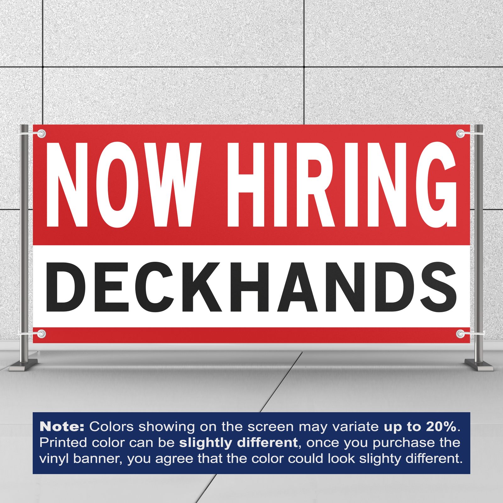 Now Hiring Deckhands 13 oz Heavy Duty Vinyl Banner Sailor Jobs Available Mariner