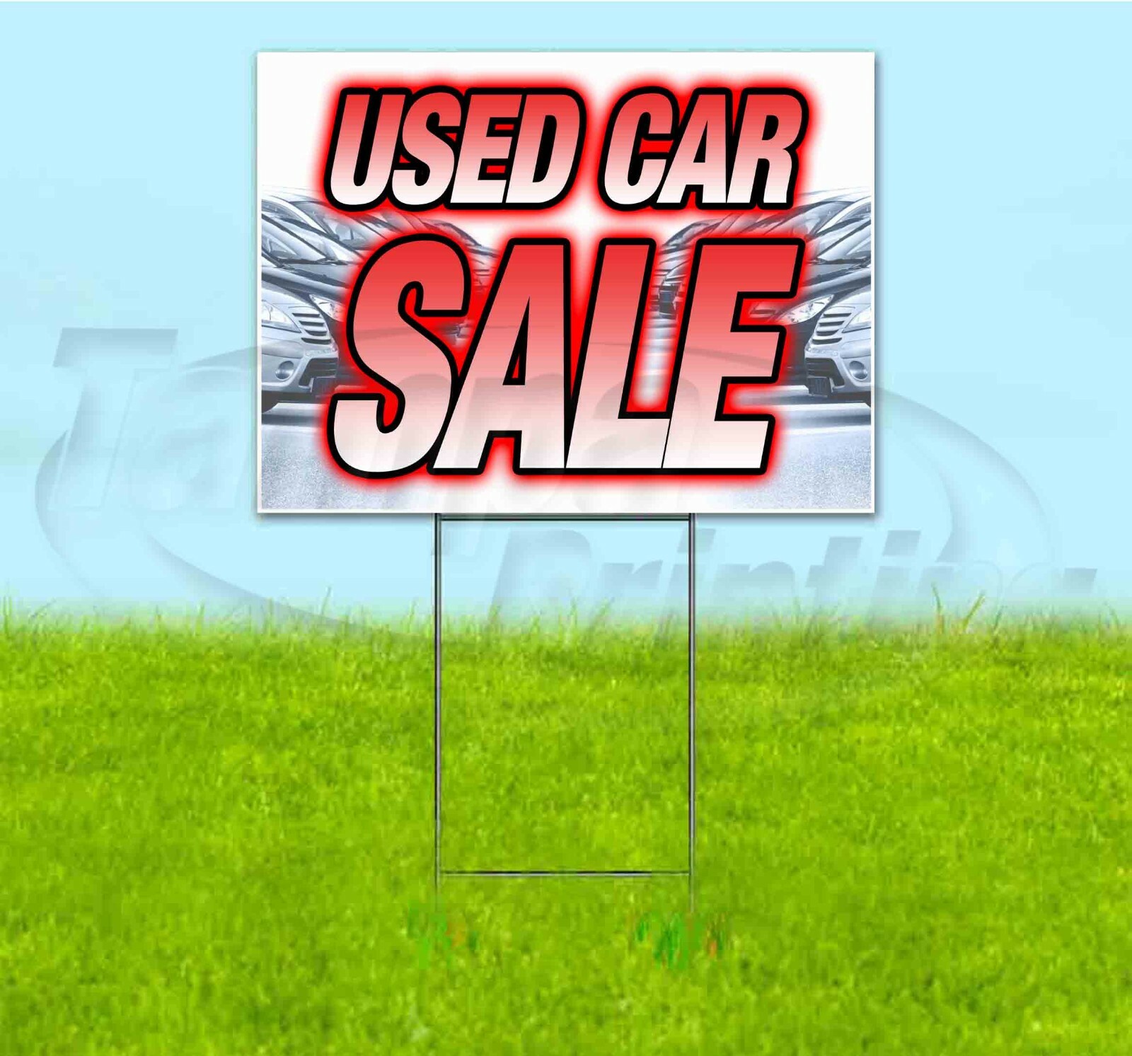 USED CAR SALE 18×24 Yard Sign WITH STAKE Corrugated Bandit USA BUSINESS DEALS