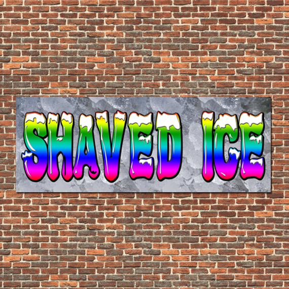 Shaved Ice Banner 24″x64″ Free Shipping & Customization, Ready to Hang!